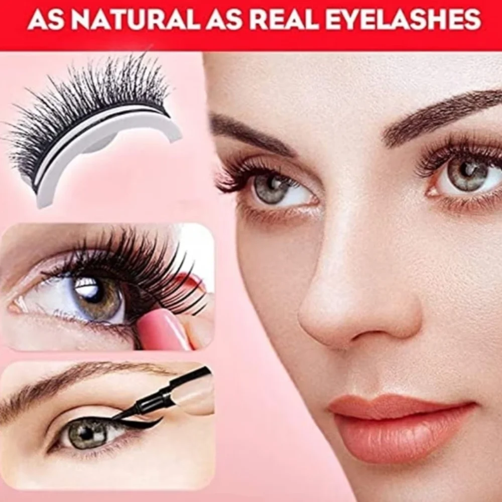 Reusable Adhesive Eyelashes, 2pair Kayla Beauty Self Adhesive Lashes-Thick